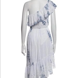 LoveShackFancy One Shoulder Tie Dye dress XS